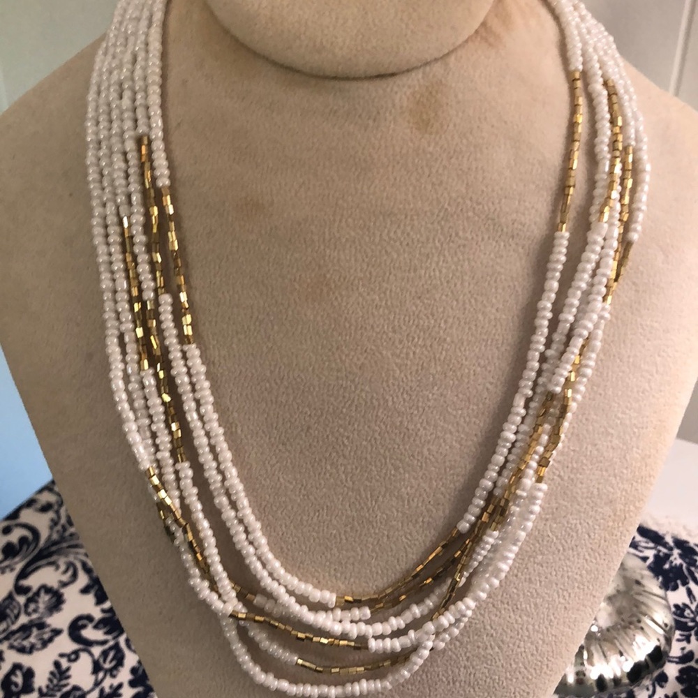 NWT J. Crew Statement Color block Beaded Necklace